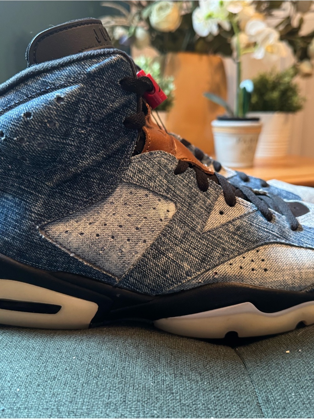 Jordan Men's High-Top Sneakers - Denim Blue with Black Accents